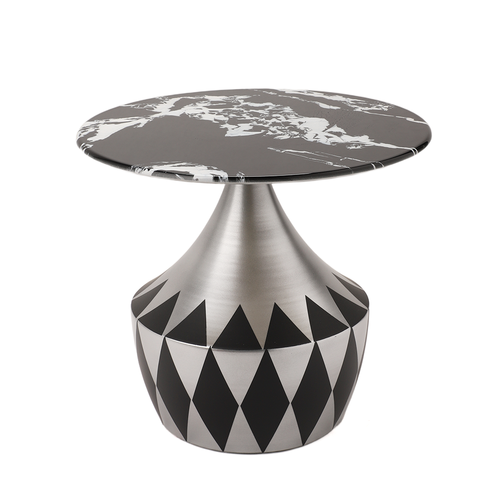 Modern metallic coffee table - marble texture 3