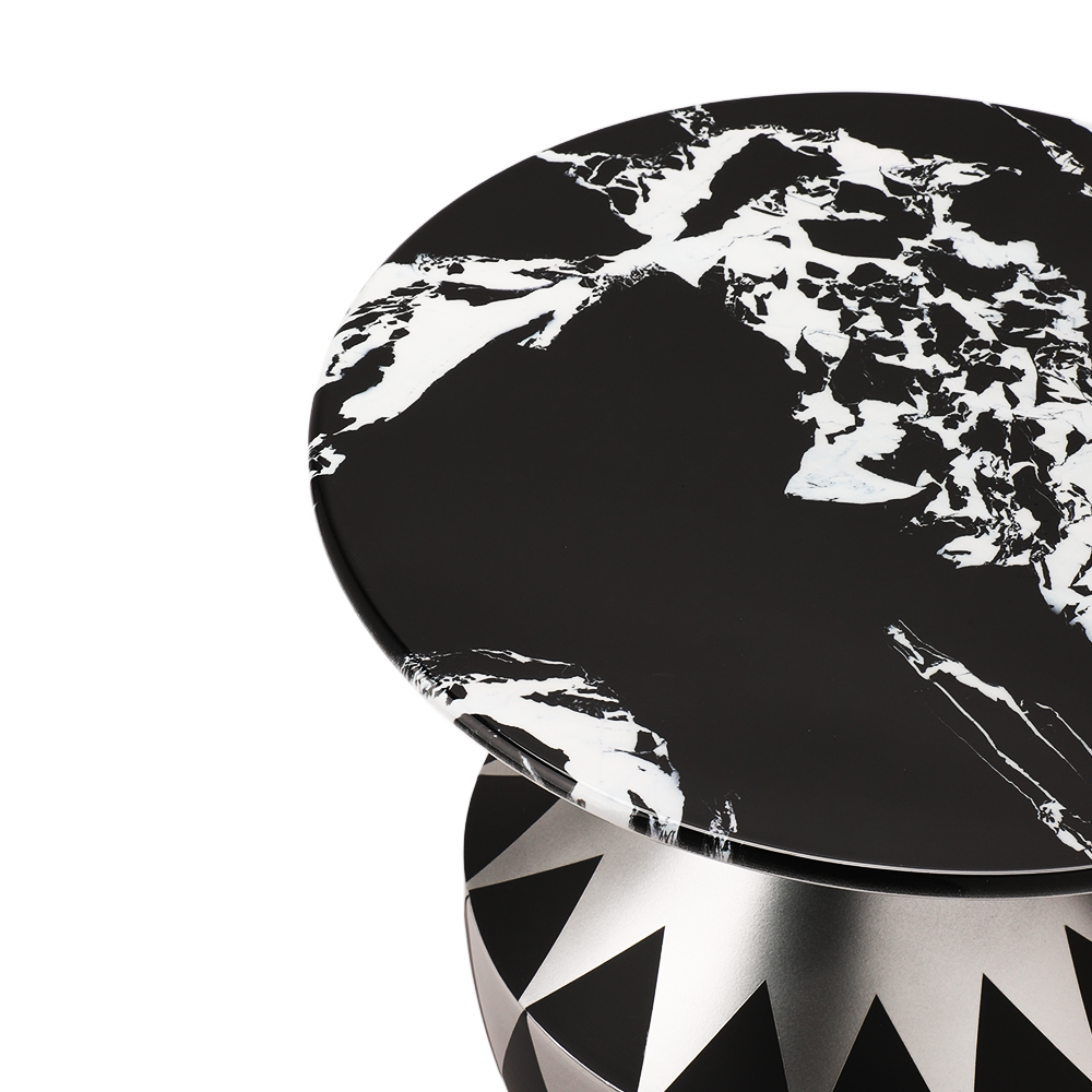 Modern metallic coffee table - marble texture 3