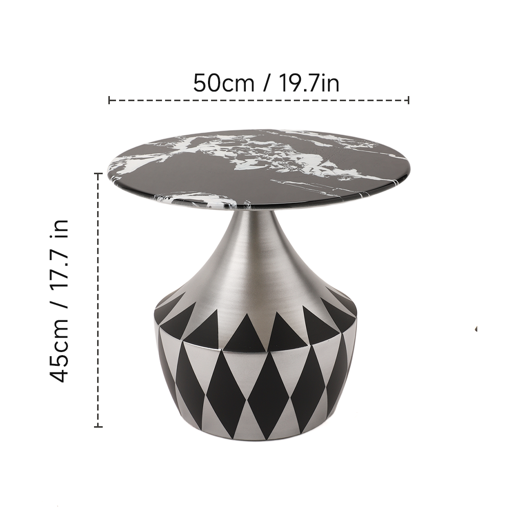 Modern metallic coffee table - marble texture 3