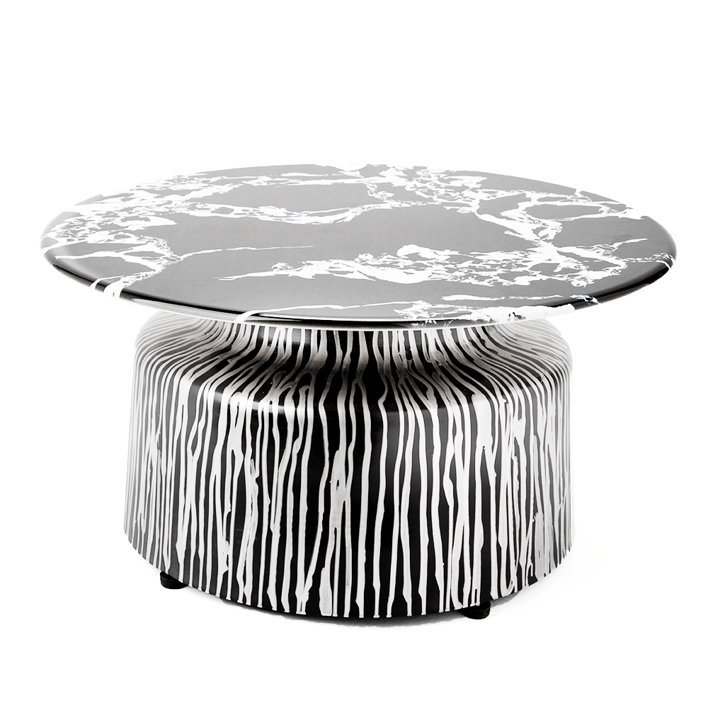 Modern Art Coffee Table - Black and White