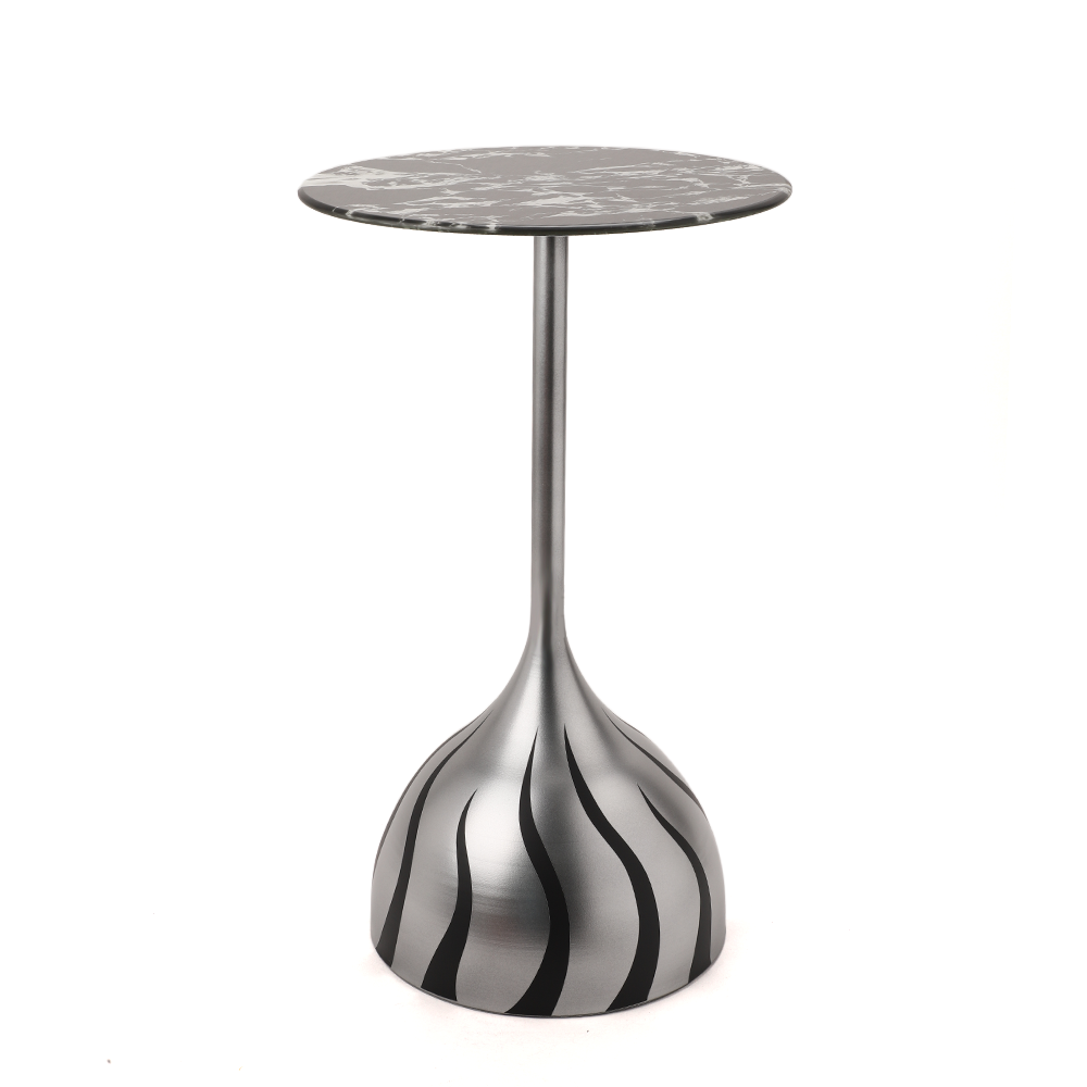 Modern Metallic Side Table - Marble Texture