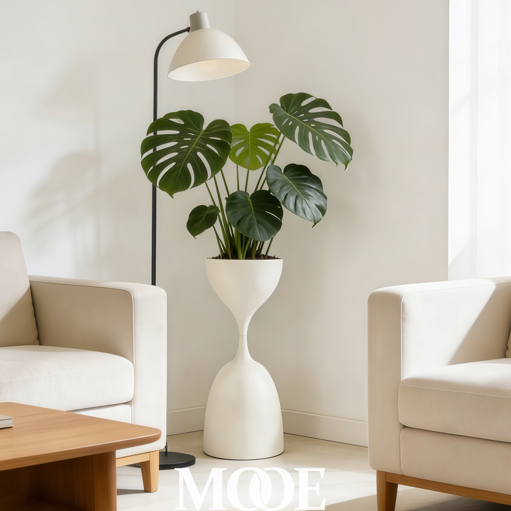 Creamy Vibe| Modern Floor Plant Stand | Special Baking Finish|Cream Color