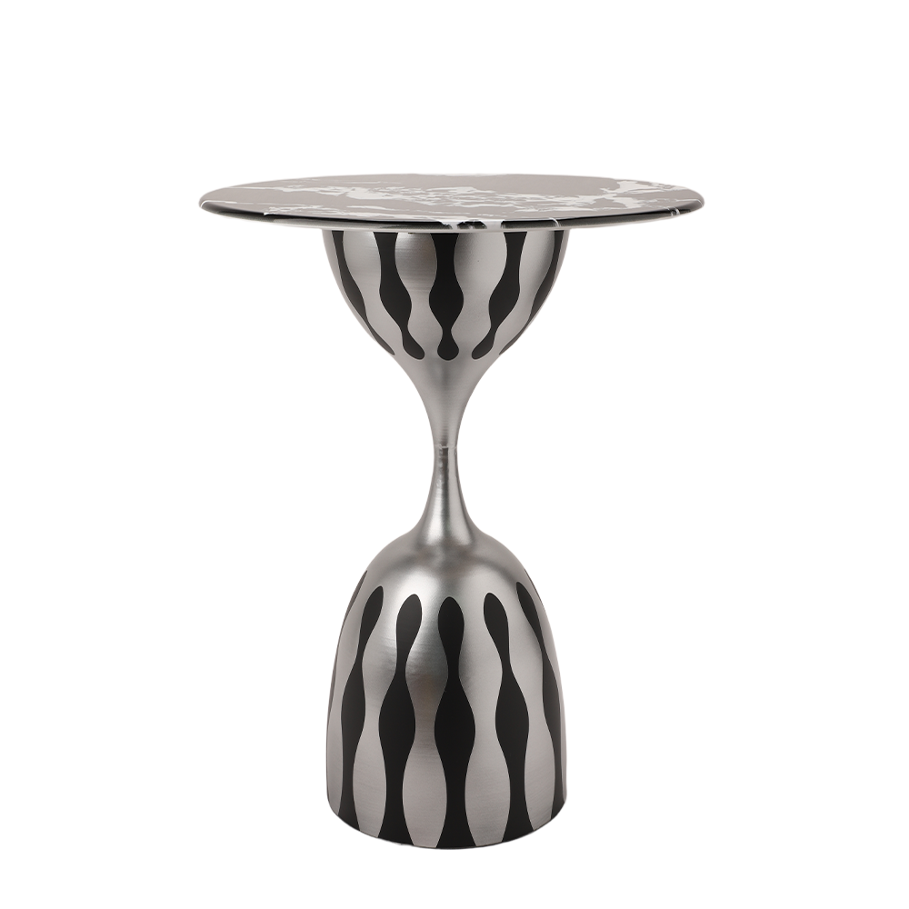 Modern metallic coffee table - marble texture 4