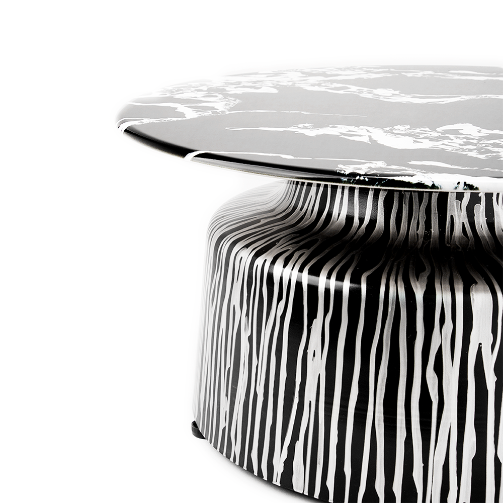 Modern Art Coffee Table - Black and White