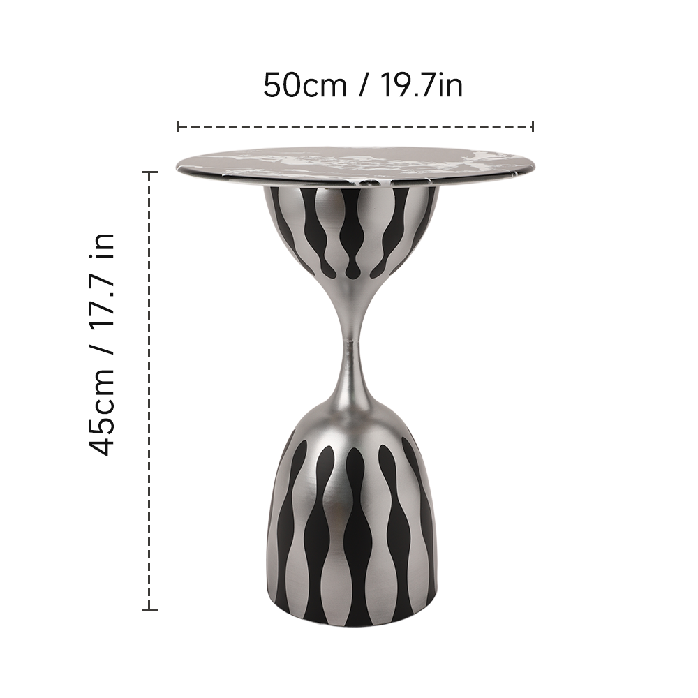 Modern metallic coffee table - marble texture 4