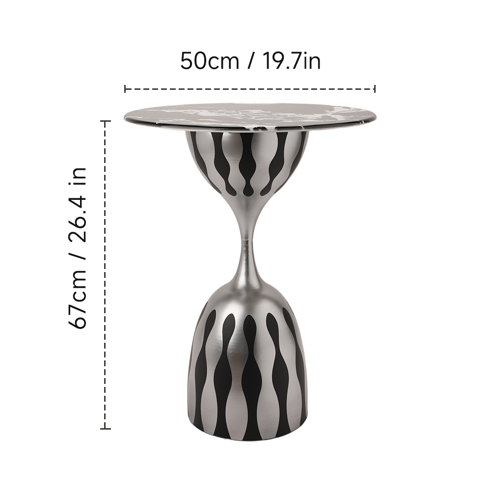 Modern metallic coffee table - marble texture 4