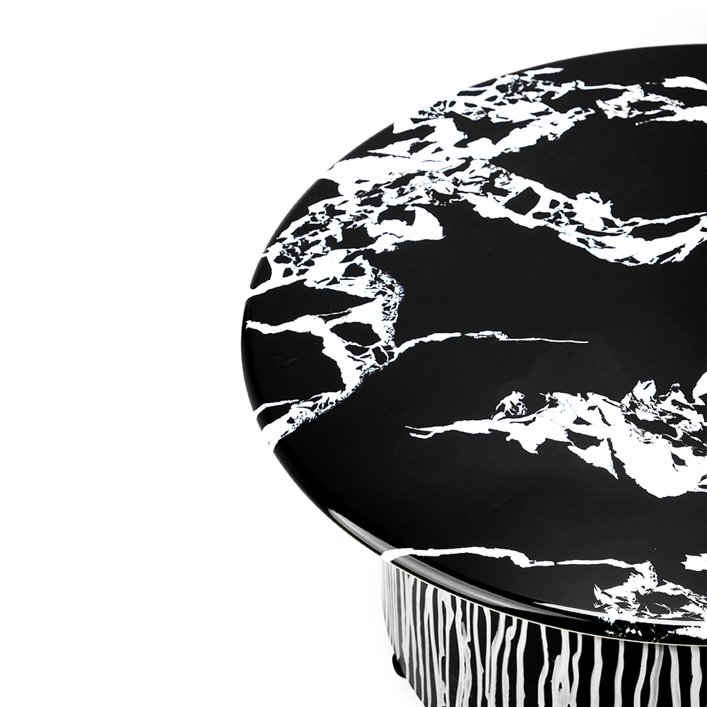 Modern Art Coffee Table - Black and White