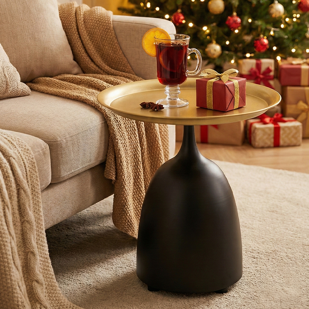 Black-Gold Glam | Coffee Table | Unique Lacquered Iron Coating