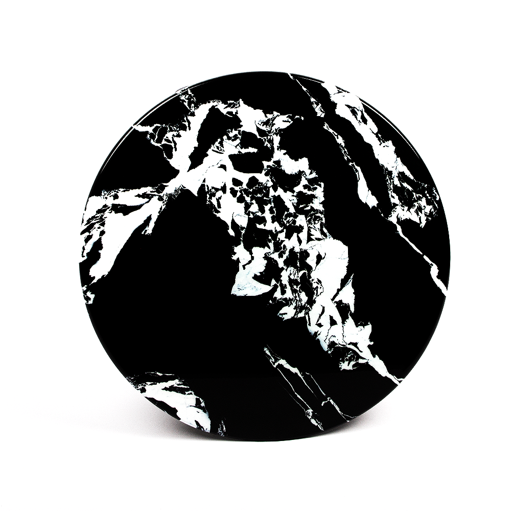 Gold Quilted|Black & Gold Grid Coffee Table | Marble Top|Premium Lacquered Finish