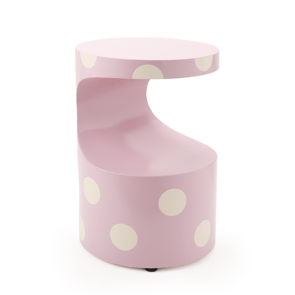 Modern minimalist side table-Pink + Spots