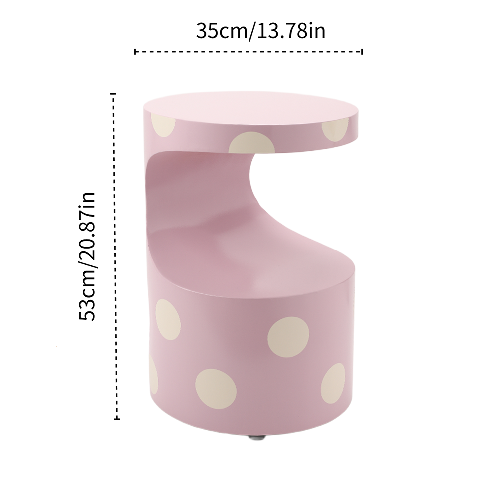 Modern minimalist side table-Pink + Spots