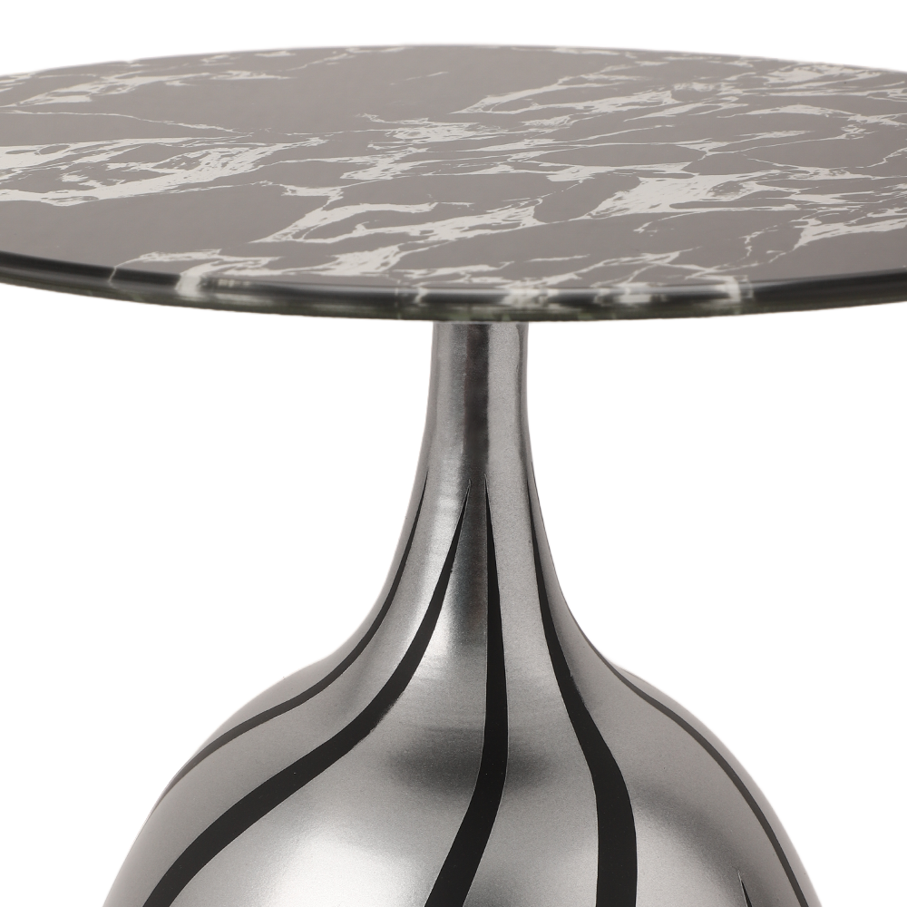 Modern metallic side table - marble texture 2