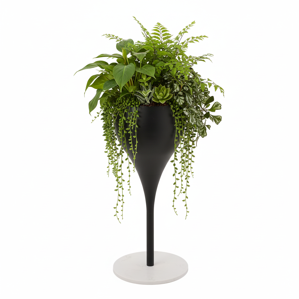 Pure Utopia |Metal Plant Stand | Special Lacquered |Black & White Finish