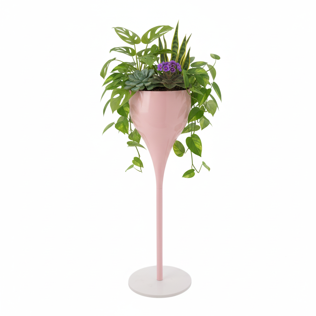 Blush Serenity| Iron Plant Stand | Unique Lacquered |Pink Coating