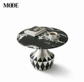 Modern metallic coffee table - marble texture 3
